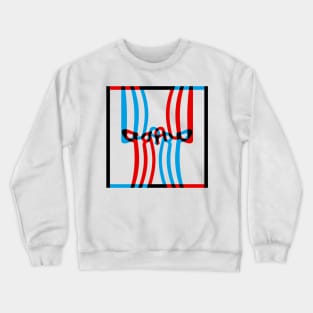 Warp Typography (Cyan Red Black) Crewneck Sweatshirt